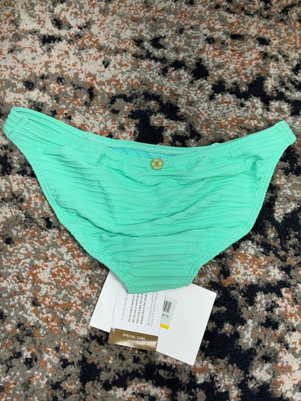 NWT Vix Paula Hermanny ‘Dune Fany’ Ribbed Bikini Briefs in Mint / Teal Size S - Picture 9 of 12